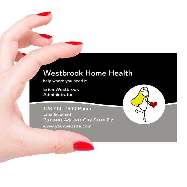 Medical Home Health Nurse Services Business Card (Creator Uploaded)