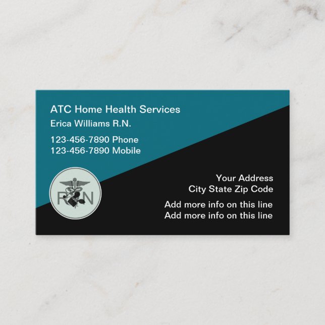 Medical Home Health RN Business Cards (Front)