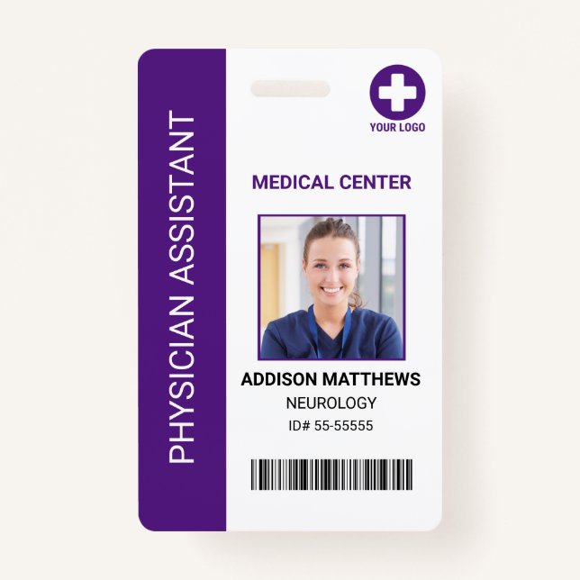 Medical Hospital Employee - Doctor Nurse Photo ID ID Badge (Front)