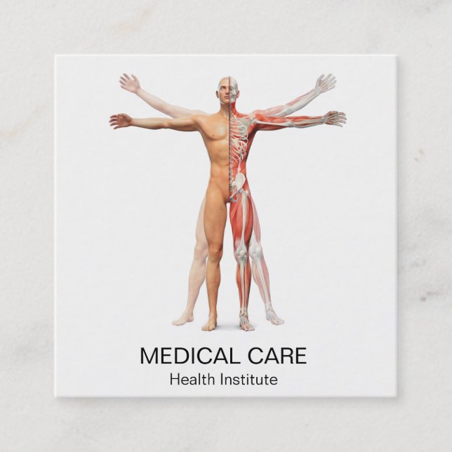 Medical Human Body Skeleton Muscles Business Card (Front)
