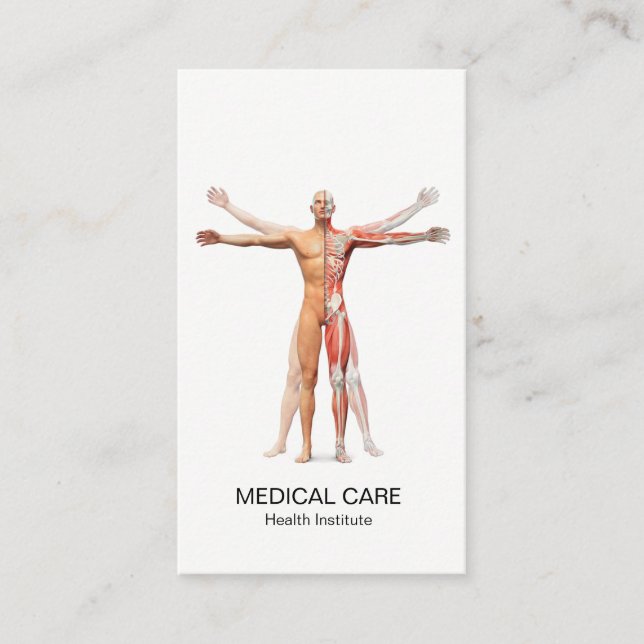 Medical Human Body Skeleton Muscles Business Card (Front)