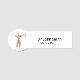 Medical Human Body Skeleton Muscles Name Tag