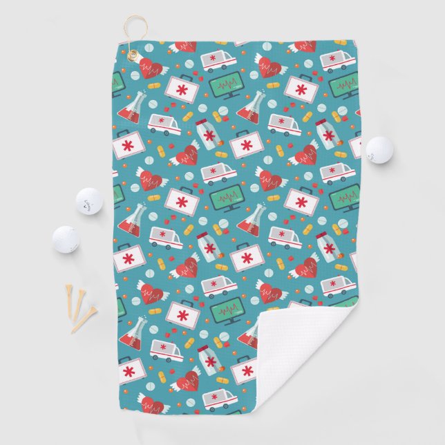 Medical Icon Pattern Golf Towel (InSitu)
