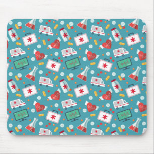 Medical Icon Pattern Mouse Mat