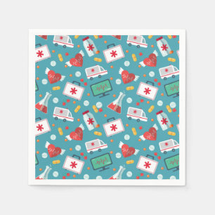 Medical Icon Pattern Napkin