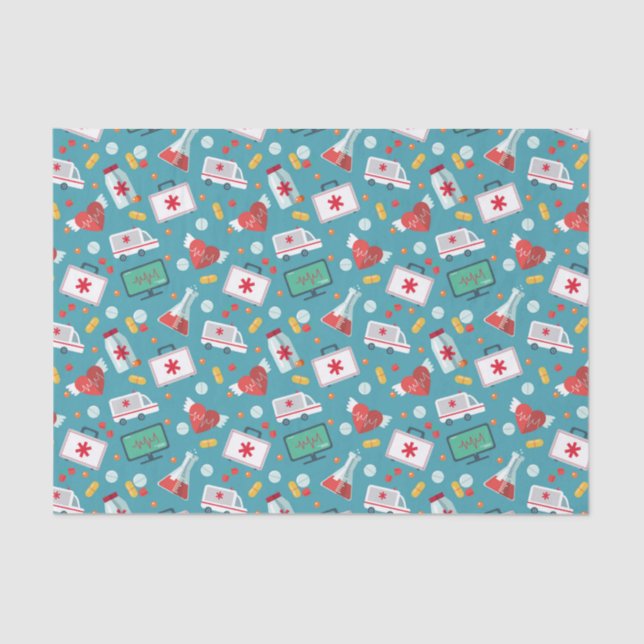 Medical Icon Pattern Tissue Paper (Front)