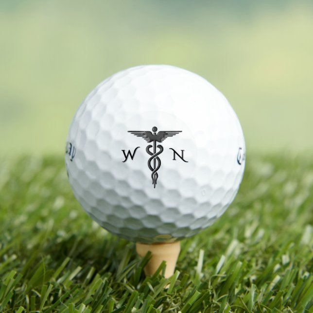 Medical Insignia Caduceus Monogram Golf Balls (Insitu Tee)