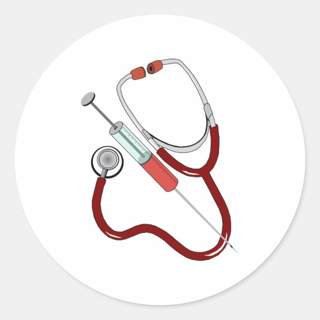 medical instruments classic round sticker (Front)