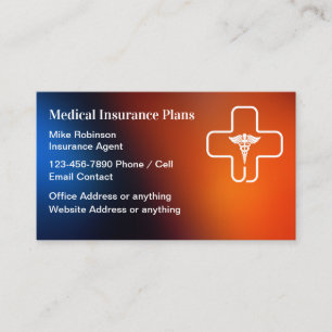 Medical Insurance Colourful Business Cards