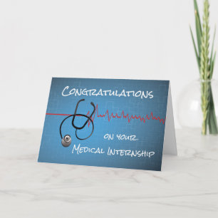 Medical Internship Congratulations, Stethoscope on Card