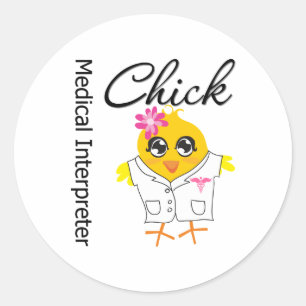 Medical Interpreter Chick Classic Round Sticker