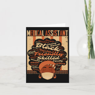 Medical Istant Costume Afro Woman Proud Black Hist Card