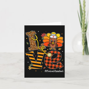 Medical Istant Life Fall Nurse Turkey Thanksgiving Card
