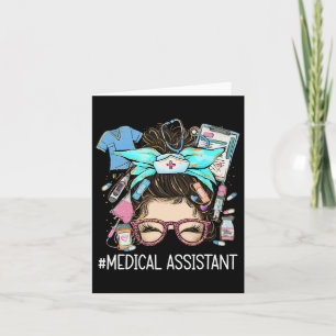 Medical Istant Ma Cma Nurse Nursing Messy Bun Doct Card