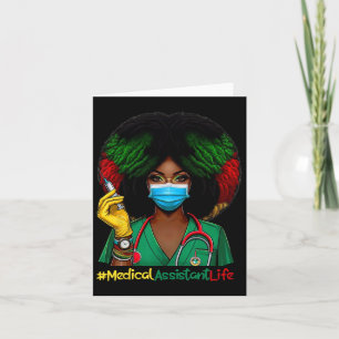 Medical Istant Nurse Afro Woman Nursing Juneteenth Card
