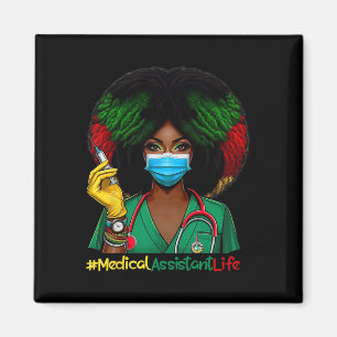 Medical Istant Nurse Afro Woman Nursing Juneteenth Magnet