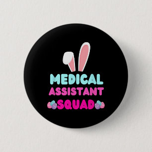 Medical Istant Squad Bunny Ear Easter Costume Eggs 6 Cm Round Badge