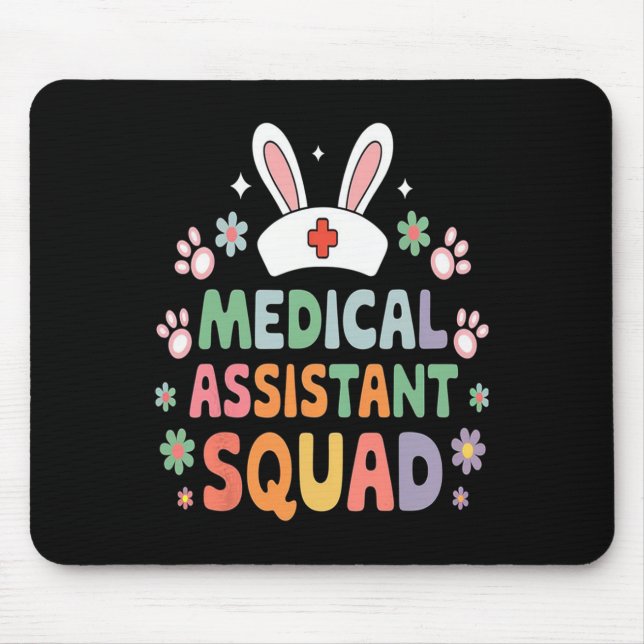 Medical Istant Squad Easter Bunny Costume Eggs  Mouse Mat (Front)