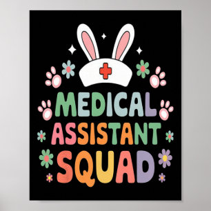 Medical Istant Squad Easter Bunny Costume Eggs Poster