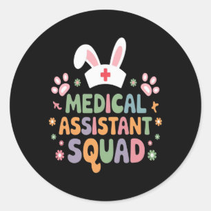 Medical Istant Squad Easter Bunny Eggs Funny Easte Classic Round Sticker