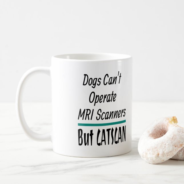 Medical Joke Dogs and Cats Dad Joke Funny Coffee Mug (With Donut)