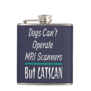 Medical Joke Dogs and Cats Dad Joke Funny Hip Flask