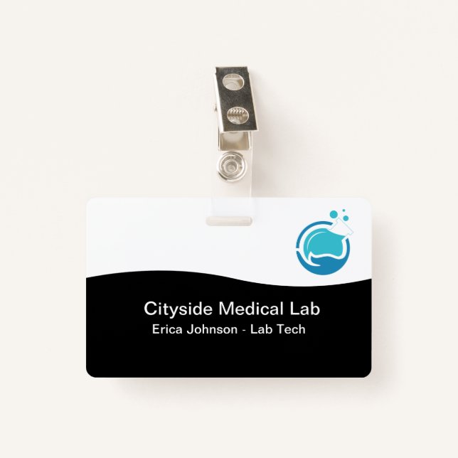 Medical Lab Staff Bulk Name Badges ID Badge (Front with Clip)