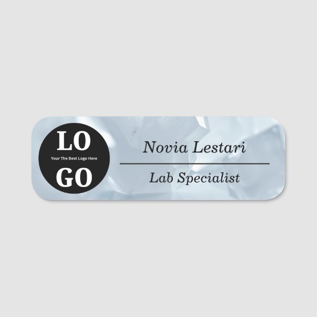 Medical Lab Staff Name Tag Custom Logo (Front)