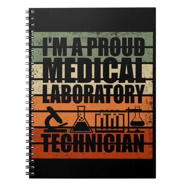 Medical Lab Tech vintage retro Notebook (Front)