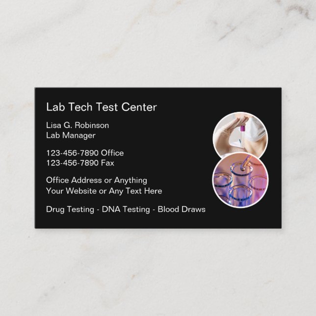 Medical Lab Testing Business Cards (Front)