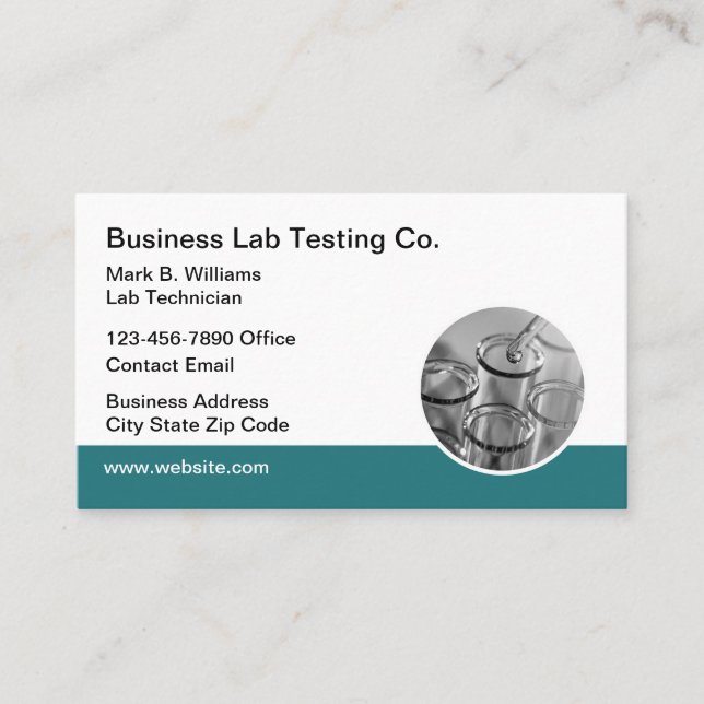 Medical Lab Testing Services Business Card (Front)