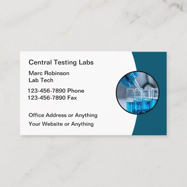 Medical Lab Testing Services Business Card (Front)