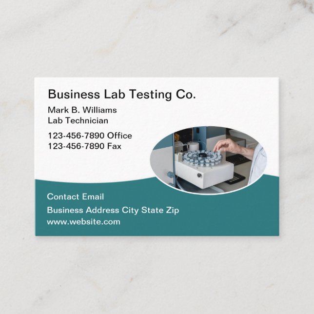 Medical Lab Testing Services Modern Business Card (Front)