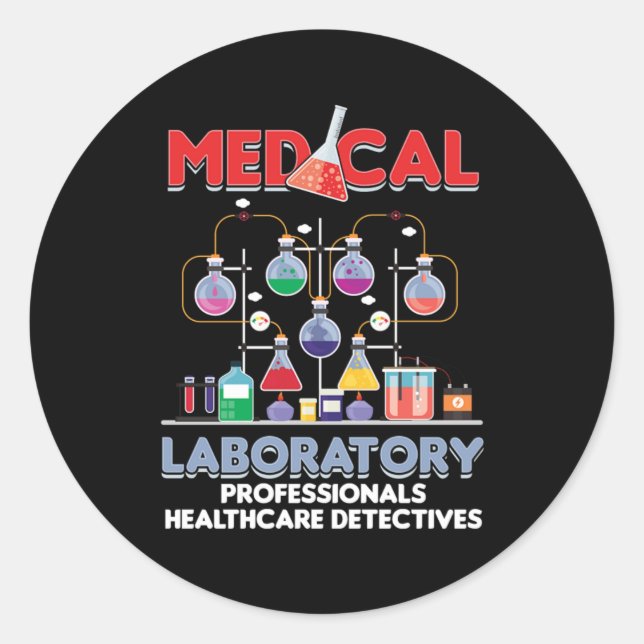 Medical Laboratory Lab Technician Medicine Test Tu Classic Round Sticker (Front)