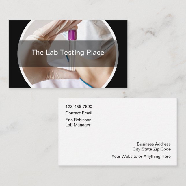 Medical Laboratory Testing Facility Business Card (Front/Back)