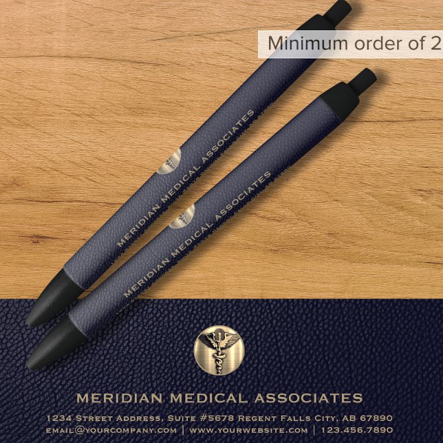 Medical Logo Blue Gold Ink Pe Black Ink Pen (Creator Uploaded)