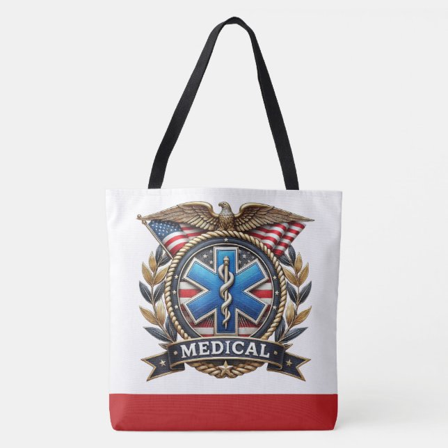 Medical Logo Large Monogram SEE BACK! Tote Bag (Front)