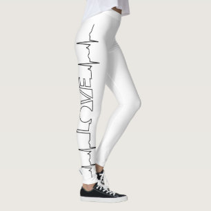 Medical Love Heart Beat Nurse Fun Leggings