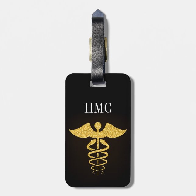 Medical Luggage Tag with Text on Reverse (Back Vertical)