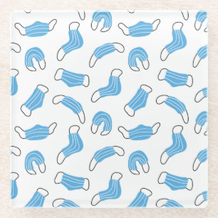 Medical mask pattern glass coaster