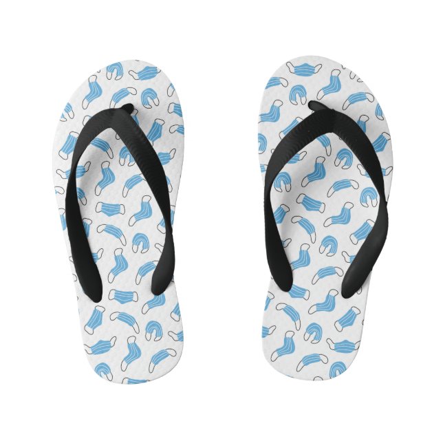 Medical mask pattern kid's flip flops (Footbed)