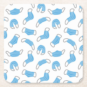 Medical mask pattern square paper coaster