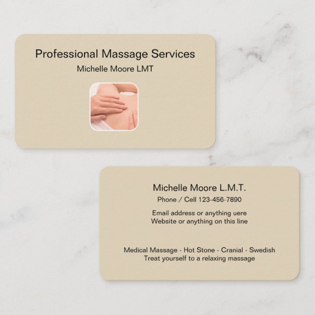 Medical Massage Services Business Card (Front/Back)