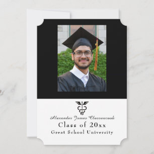 Medical Minimal Modern Black White  graduate Annou Announcement