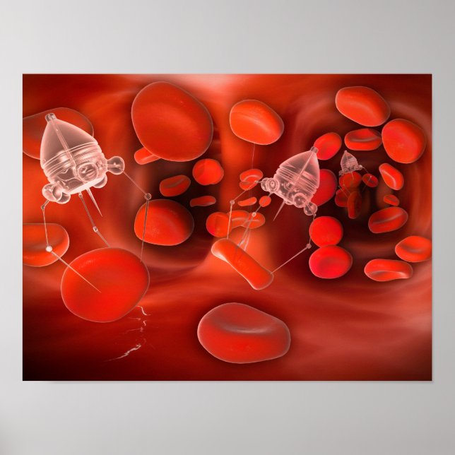 Medical Nanobots In The Bloodstream Poster (Front)