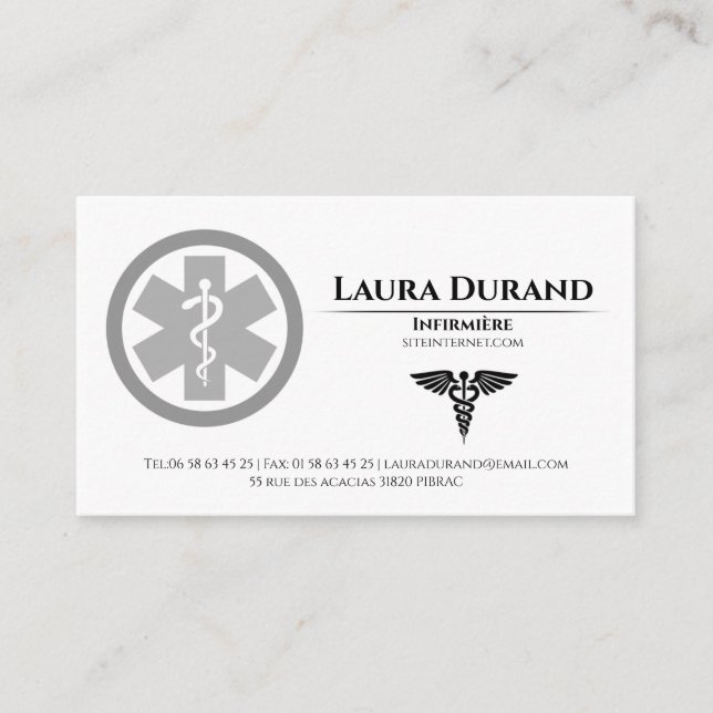 Medical Nurse Business Cards (Front)