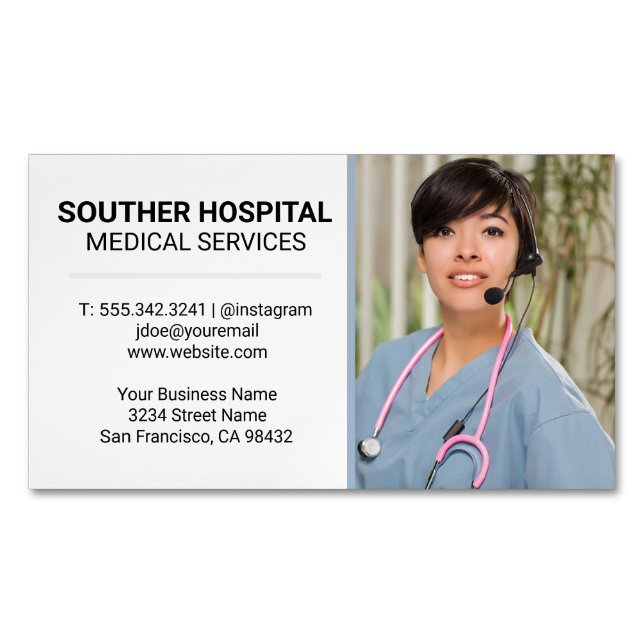 Medical Nurse | Customer Service Magnetic Business Card (Front)