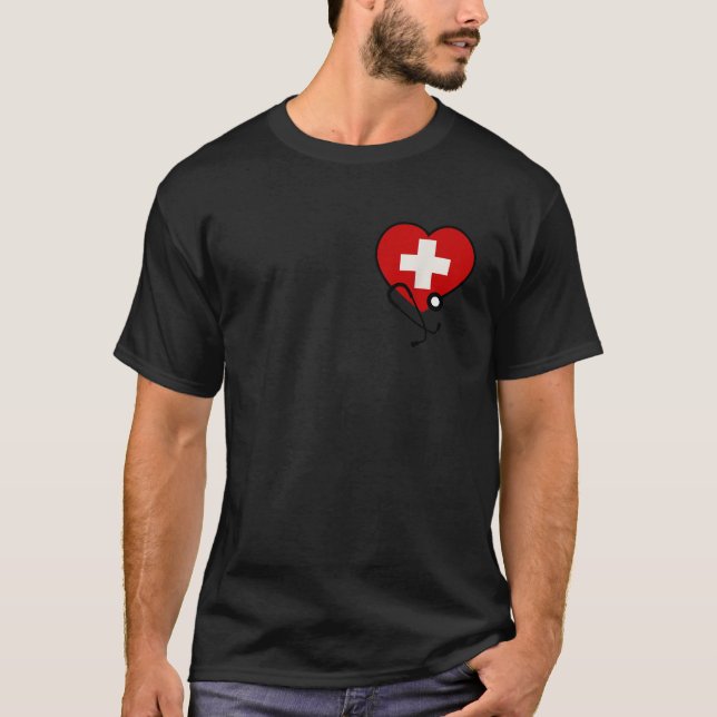 Medical Nurse Doctor Costume Uniform Red Cross Ste T-Shirt (Front)