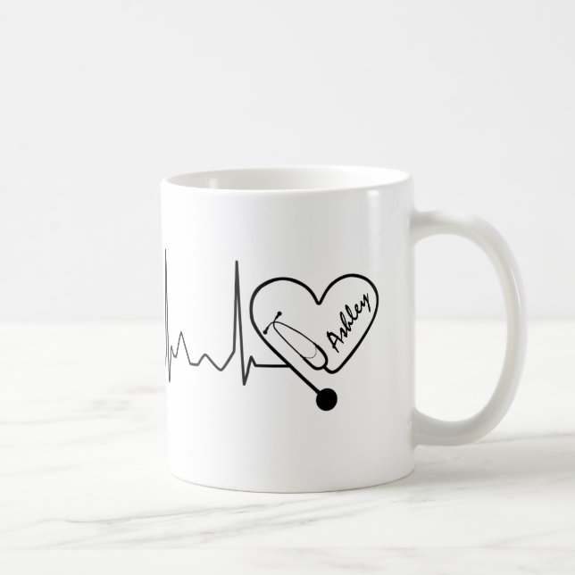 Medical Nurse Doctor Stethoscope Personalised Coffee Mug (Right)