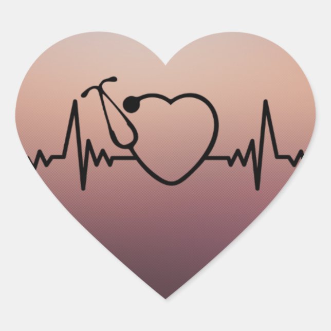 Medical Nurse Hospital Healthcare Stethoscope  Heart Sticker (Front)